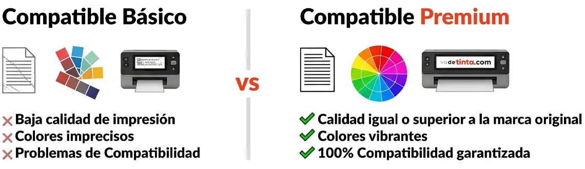 Tabla comparativa entre compatibles básicos y compatibles superiores